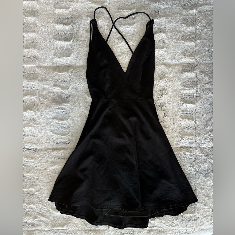 Lulus Super Cute Black Dress; Size X-Small